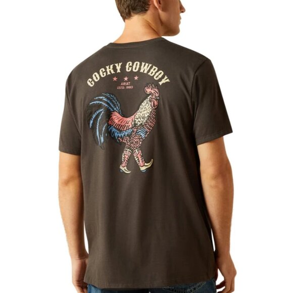 NEW Ariat Men’s Brown Cocky Cowboy Graphic T-Shirt - Picture 1 of 3